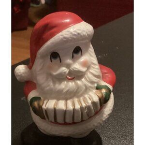Vintage Frankel UCGC Hand Painted Ceramic Santa Claus with Accordion Figurine